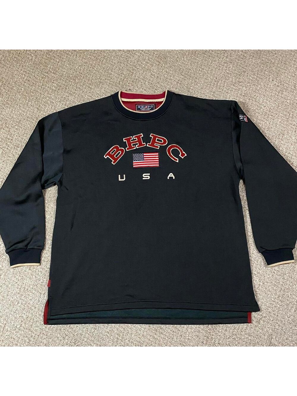 Y2K Beverly Hills Polo Club Sweatshirt Mens L Crewneck Embroidered Preppy BHPC